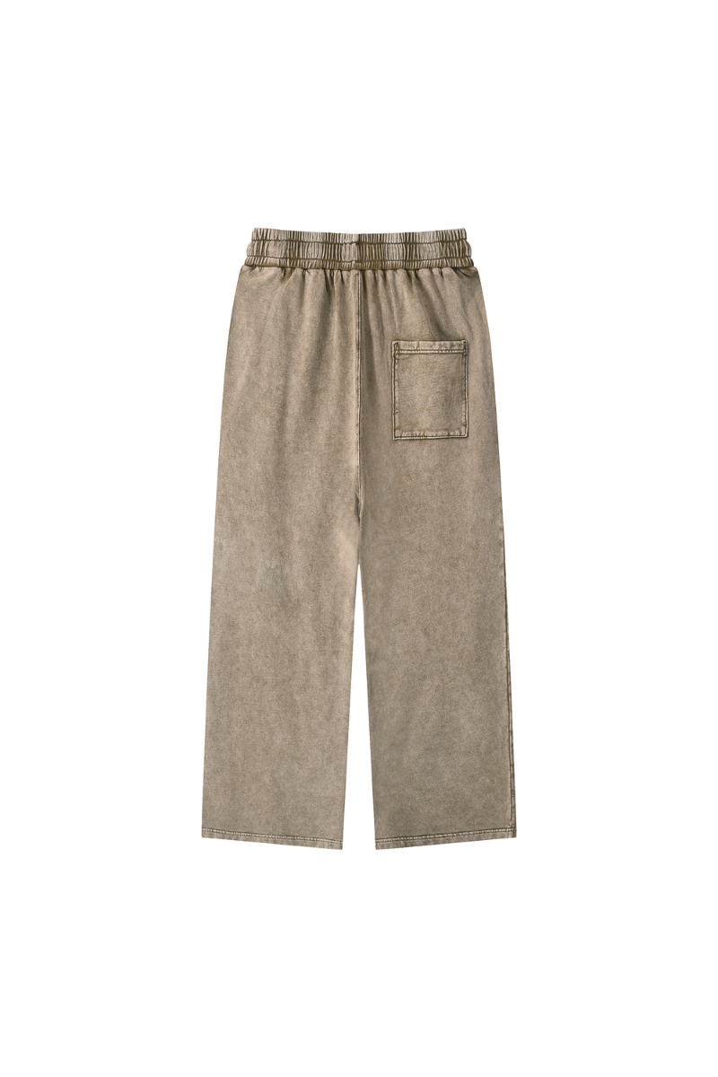 Unisex Fall 100% Cotton Vintage Wax Washed Wide Leg Pants