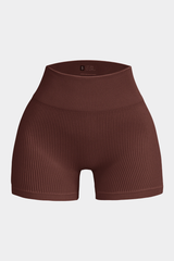 Women's Seamless Ribbed High-Waisted Biker Yoga Shorts
