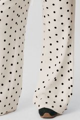 Women's Fall Polka Dot Drawstring Side Pocket Wide Leg Pants