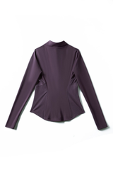 Women's Mock-Neck Color-Block Fitted Yoga Jacket