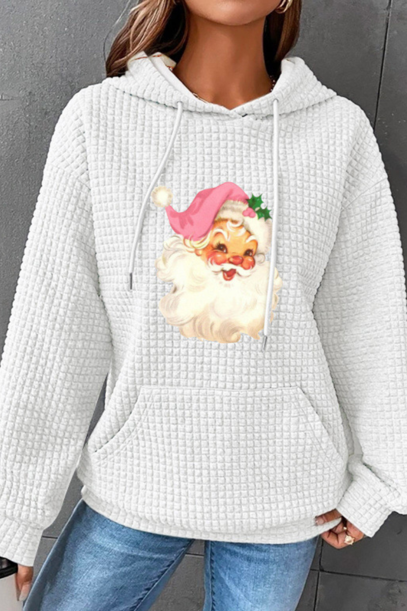 Women Christmas Waffle Knit Hoodie
