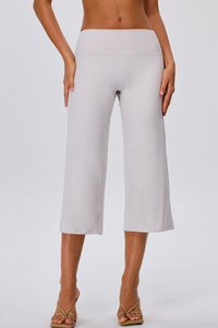Women's No Front Seam Wide-Leg Cropped Yoga Pants