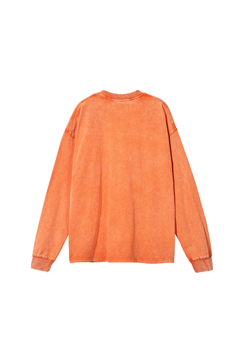 Unisex 100% Cotton Fall Vintage Washed Oversized Pullover