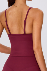 Women's V Neck Adjustable Strap Yoga Tank Top