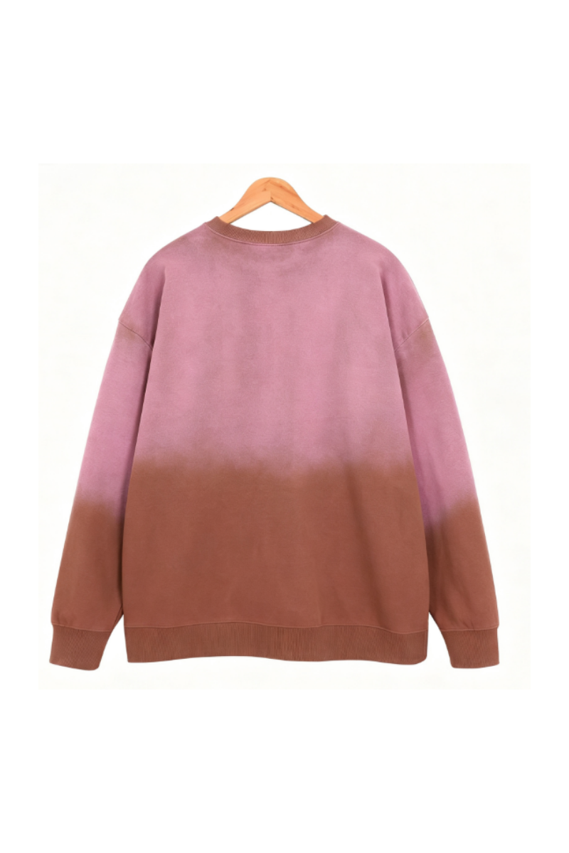 Unisex Fall Vintage Gradient Drop Shoulder Pullover