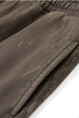 Distressed, worn-out straight-leg pants