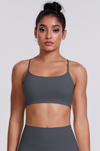 Women's Crisscross Back Spaghetti Straps Quick Dry Sports Bra