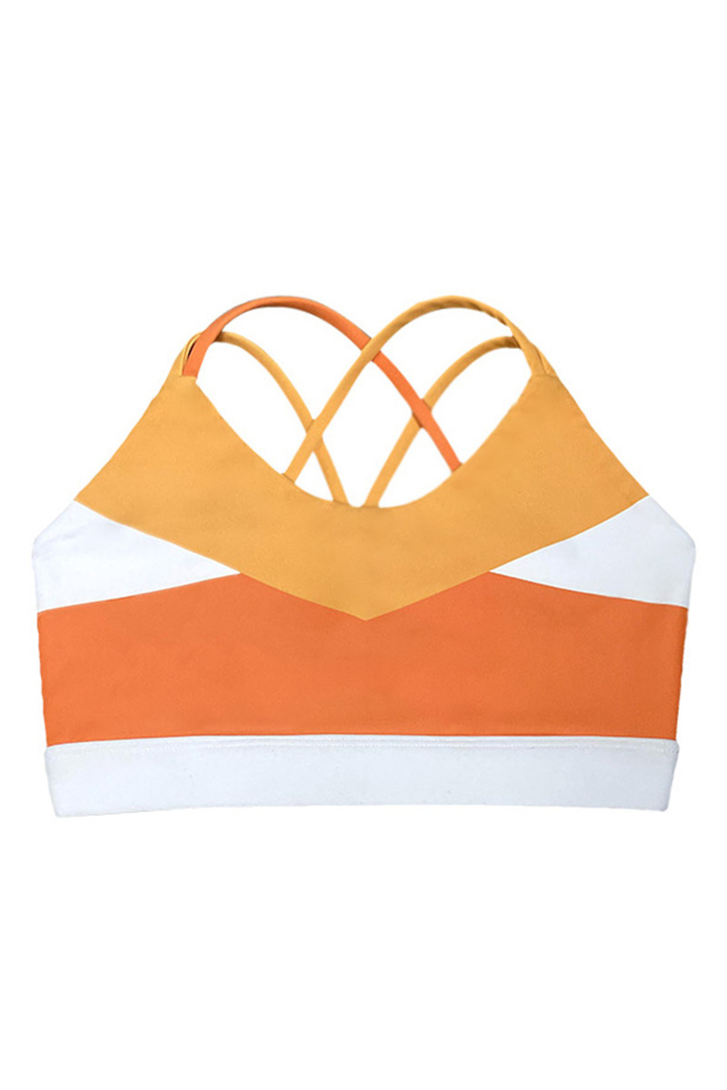 Kids color blended cross back straps sports tank top.