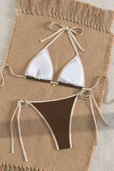 Women's Summer Halterneck Side Tie Sexy Beach Bikini Sets