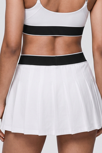 Women's Color Block Pleated Tennis Mini Skirt With Pockets