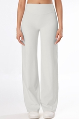 Women's High-Waist Brushed Naked-Feel Wide-Leg Sports Pants