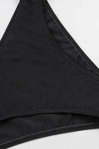 Women's Sexy Metal Button Halter Slit Cover-up Set