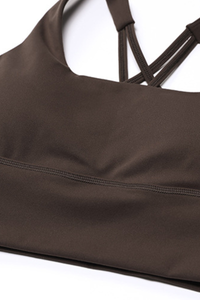 Women's Brushed Cross Back Bra & Flared Pants Yoga Set