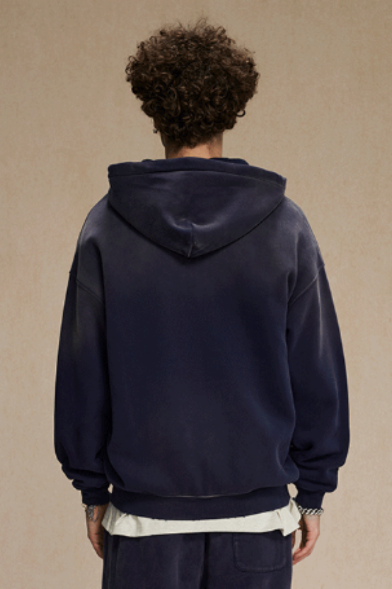 Unisex 360G Heavyweight Washed Distressed Hooded Jacket