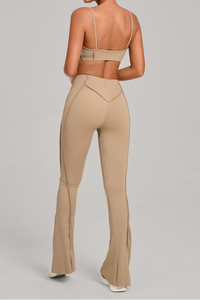 Women's Patchwork Set:Bra And Flare Pants