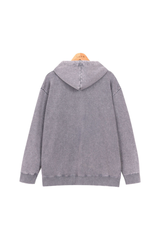 Unisex Fall Washed Vintage Zip-Up Hooded Sports Jacket