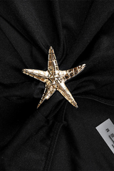 Women's Metal Waist High Slit Starfish Cover-up Bikini Set