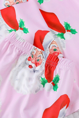 Women's Cute Santa Claus Print Christmas Pajama Set