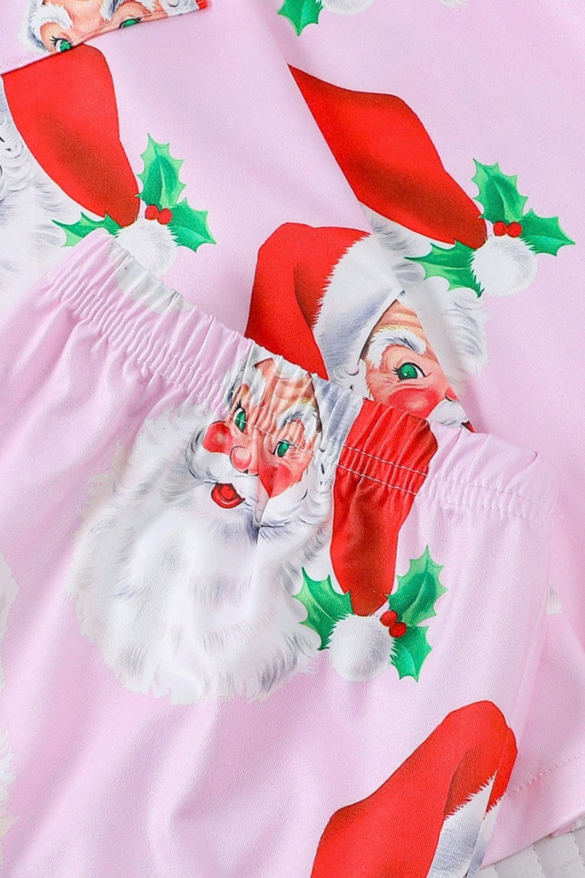 Women's Cute Santa Claus Print Christmas Pajama Set