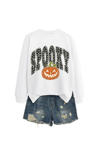 Women's Fall Pumpkin Polka Dot Halloween Multi‑Color Pullover