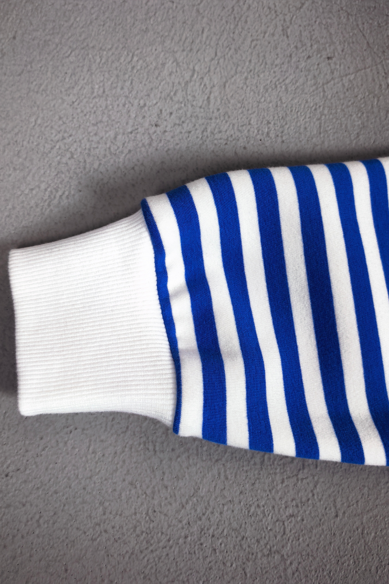 Women's Fleece Loungewear Sets:Stripe Sweatshirt & Shorts