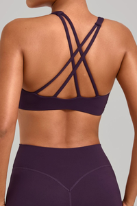 Women's Athletic Cross Back Solid Bra