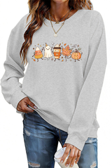 Women's Fall Halloween Graphic Soft Relaxed Sweatshirt