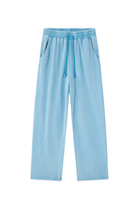 Unisex 100% Cotton Washed Heavyweight Wide Leg Casual Pants
