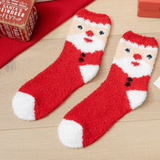 Women's Multicolor Christmas Gift Coral Fleece Socks