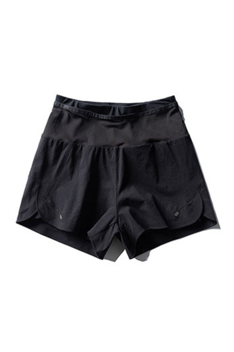 Women's Wide Waistband Running Shorts with Built-in Liner