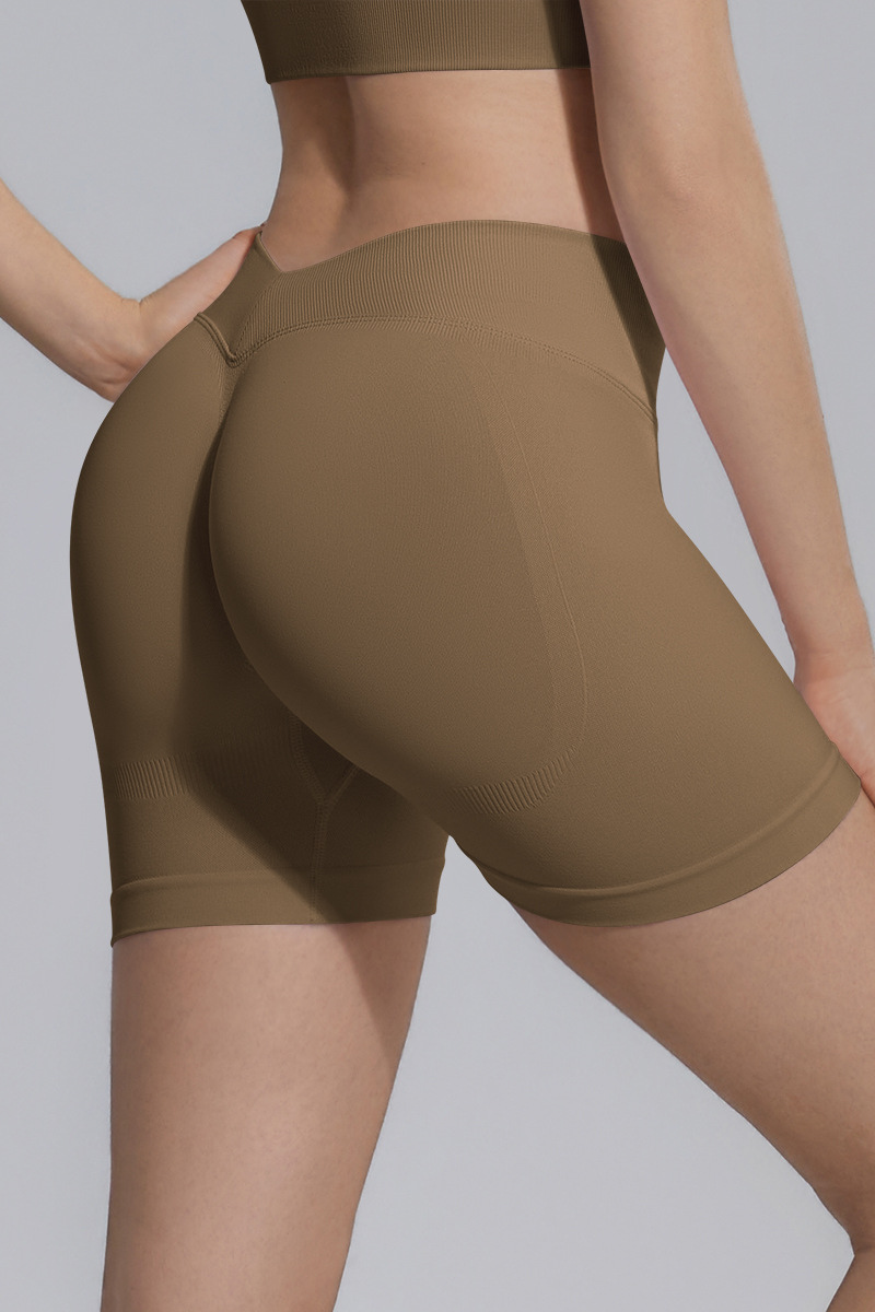 Women's Seamless V Back Lifting Hip No Front Seam Yoga Short