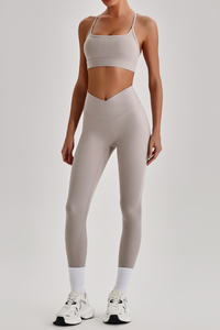 Women's  Crisscross Back Bra & V-Waist Yoga Leggings Set