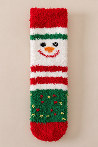 Unisex Christmas Gift Cute Print Holiday Coral Fleece Socks