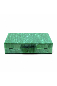 Women's Pearl Handle Acrylic Box Clutch Bag