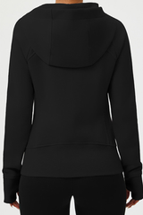 Women's hight strech full-zip hooded sports jacket.