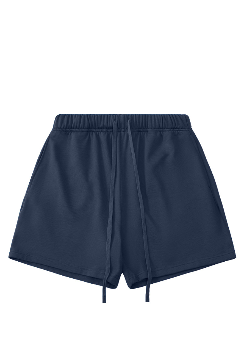 Men's 100% Cotton Solid Drawstring Loose Sports Shorts