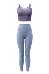 Women's Athletic Sets:Mesh Panel Bra And High Waist Leggings
