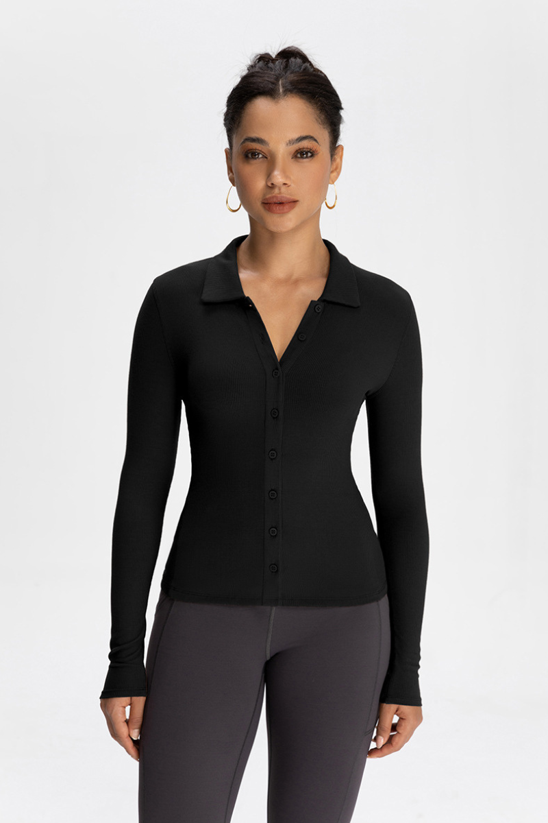 Ladies' collar-opening cardigan