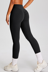 Women's Sports Naked-Feel High-Waisted Pleated Yoga Leggings