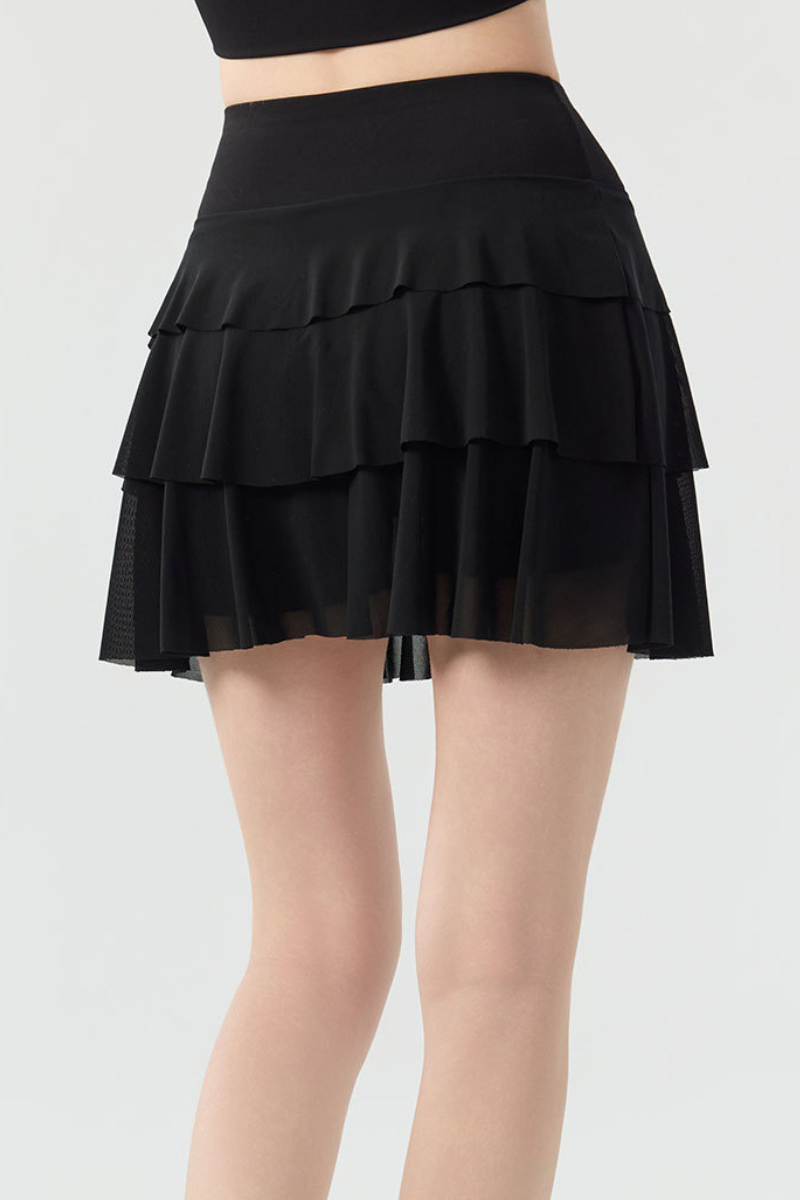 Women's  Multi-Color Lightweight A-Line Tiered Sports Skort