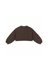 Womens Vintage Washed Cropped Crewneck Sweatshirt