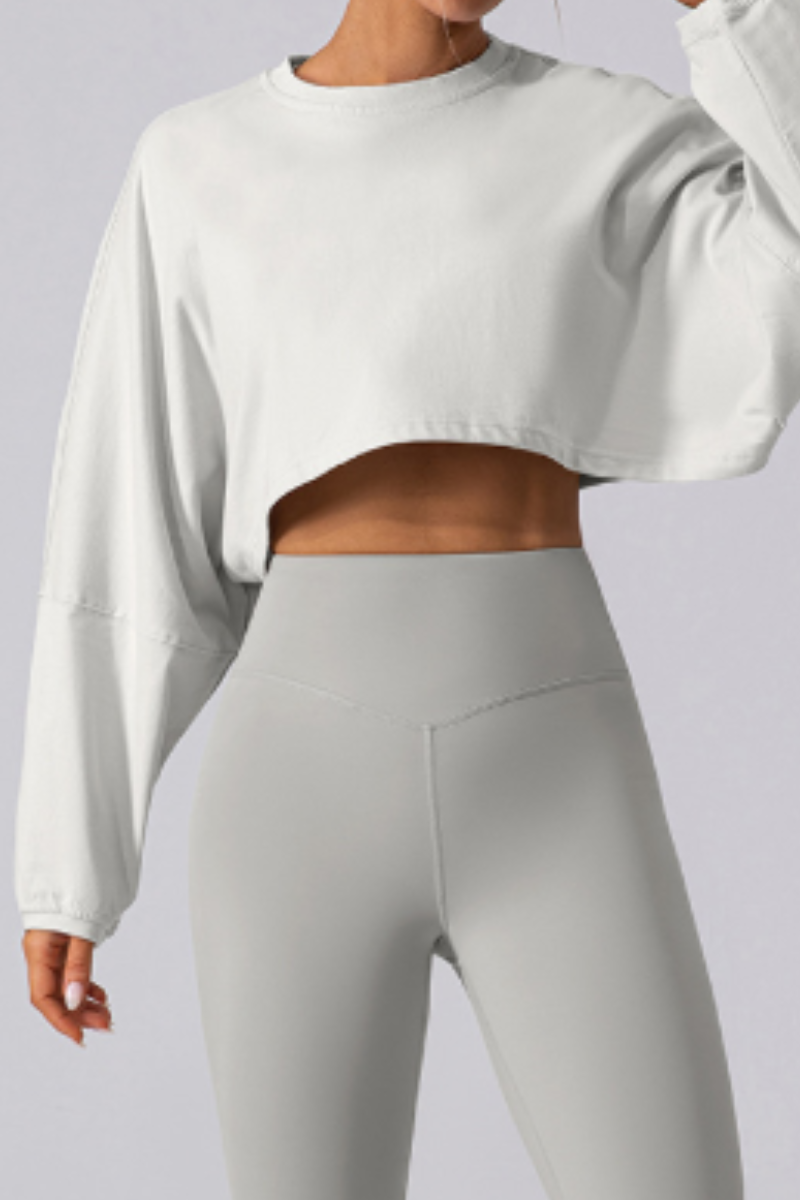 Women's Oversized Drop Shoulder Crew Neck Cover-Up Top