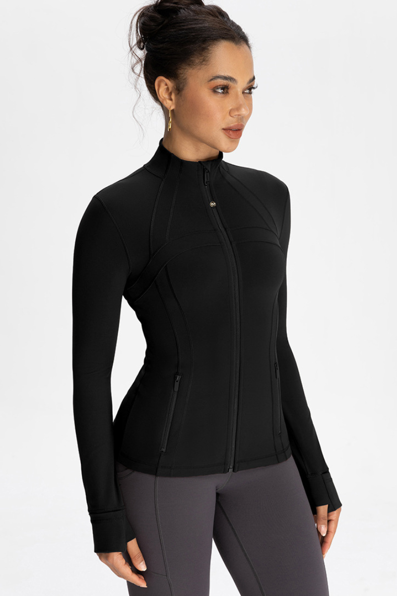 Slim-fit, stand-up collar sports jacket