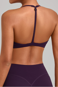 Women's Athletic Triangle Cup Adjustable Open-Back Bra