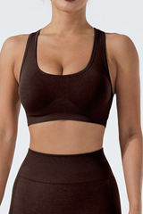 Women's Sport U-neck Cross Back Seamless Bra