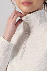 Women's Fall Half Zip Stand Collar Cropped Sweatshirt