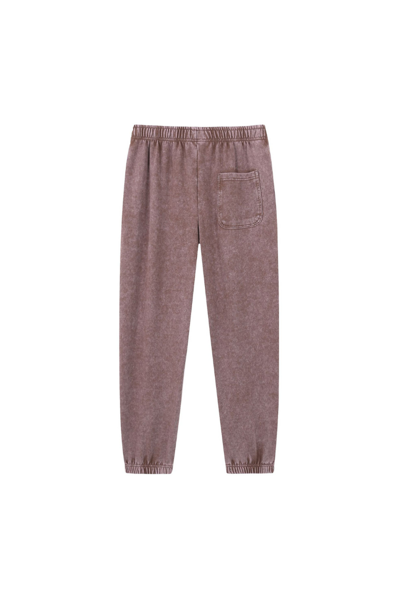 Unisex Fall Vintage Washed Elastic Waist Drawstring Joggers