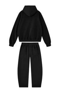 Women's 100% Cotton Fall Washed Hoodie & Curved Sweatpant Set