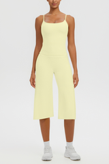 Women's Tank Top & Wide Leg Yoga Cropped Pants Set