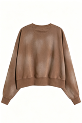 Women's Fall Vintage Gradient Cropped Crew Neck Sweatshirt